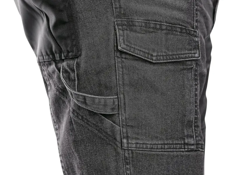 Kraťasy jeans CXS MURET, pánské, šedo-černá, vel. 56